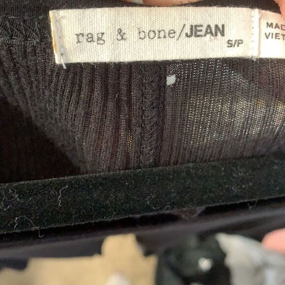 Rag and Bone Black Long Sleeve Sheer Scalloped Long Sleeve - Picture 4 of 4